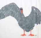 Der Schwan schwarz 2013 Oel auf Chinapapier 105x68cm.jpg