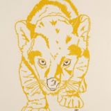 Junger Loewe 2012 Oel auf Vorsatzpapier 44x73cm.jpg