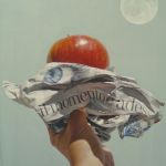 Lo vedi Niente e impossibile. Arriva sempre il momento giusto per tutto basta aspettare. Anche la Luna, quando e bella piena, matura, puo cascarti tra le braccia... 2013, Alchidico, 60 x 80 cm.jpg